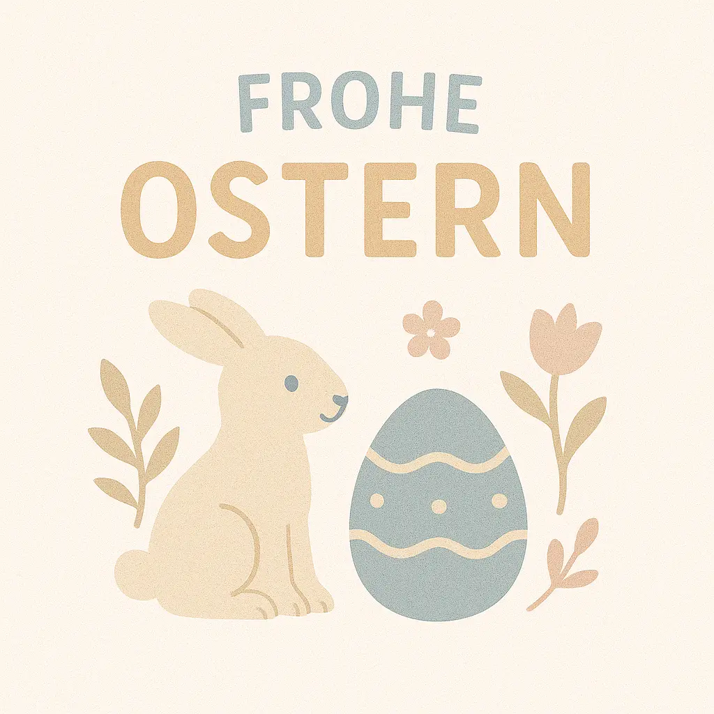 Forohe Oster mit Osterhase und Osterei