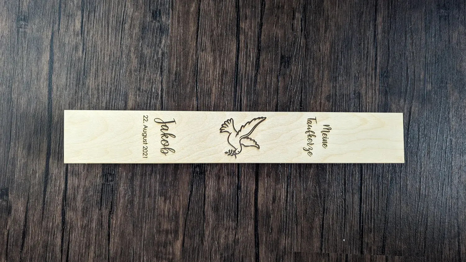 Taufkerze Holzkiste für Taufkerze mit Gravur