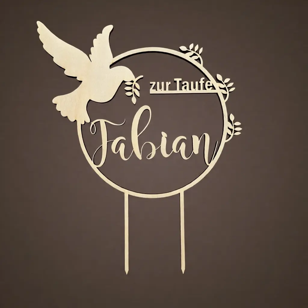 Caketopper Taufe Taube