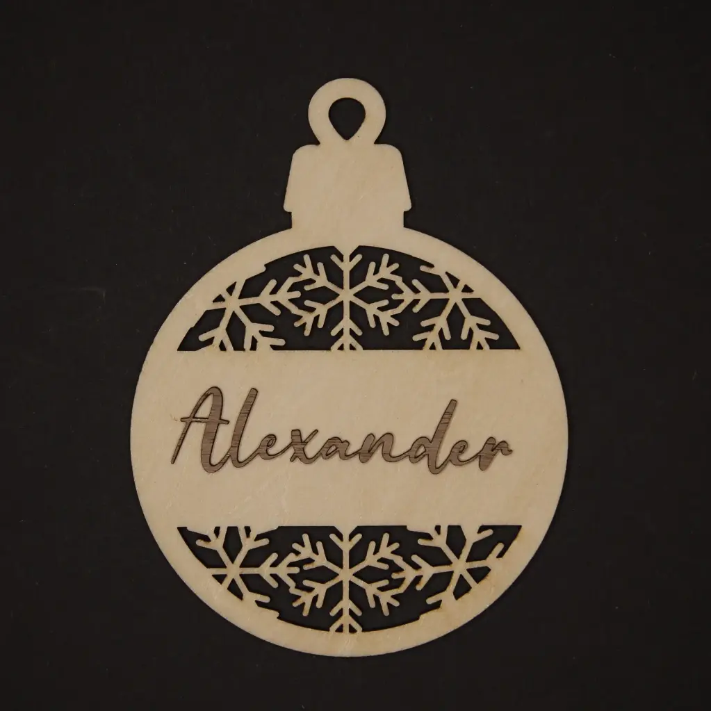 Christbaumschmuck "Zweige" mit aufgeklebtem Namen