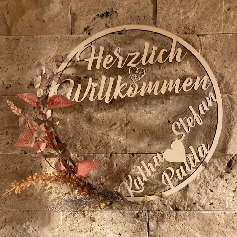Türkranz "Herzlich Willkommen" (Mit Blumenschmuck)