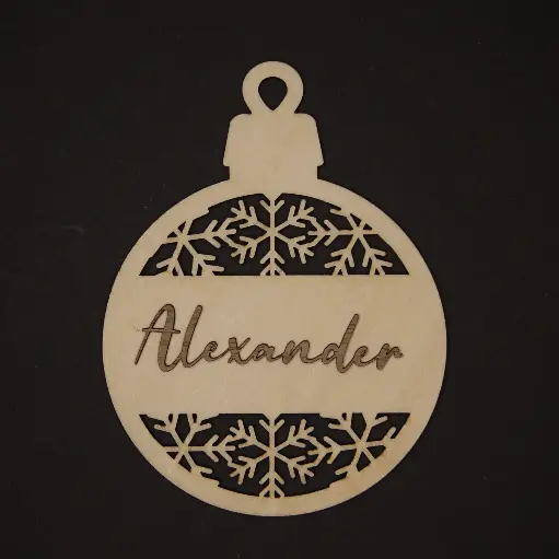 Christbaumschmuck "Zweige" mit aufgeklebtem Namen