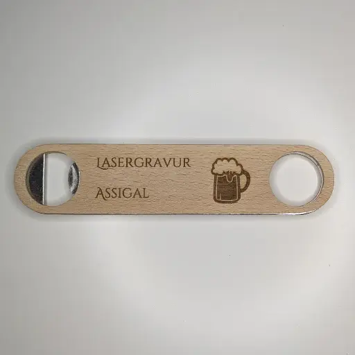 Flacher Bieröffner aus Naturholz